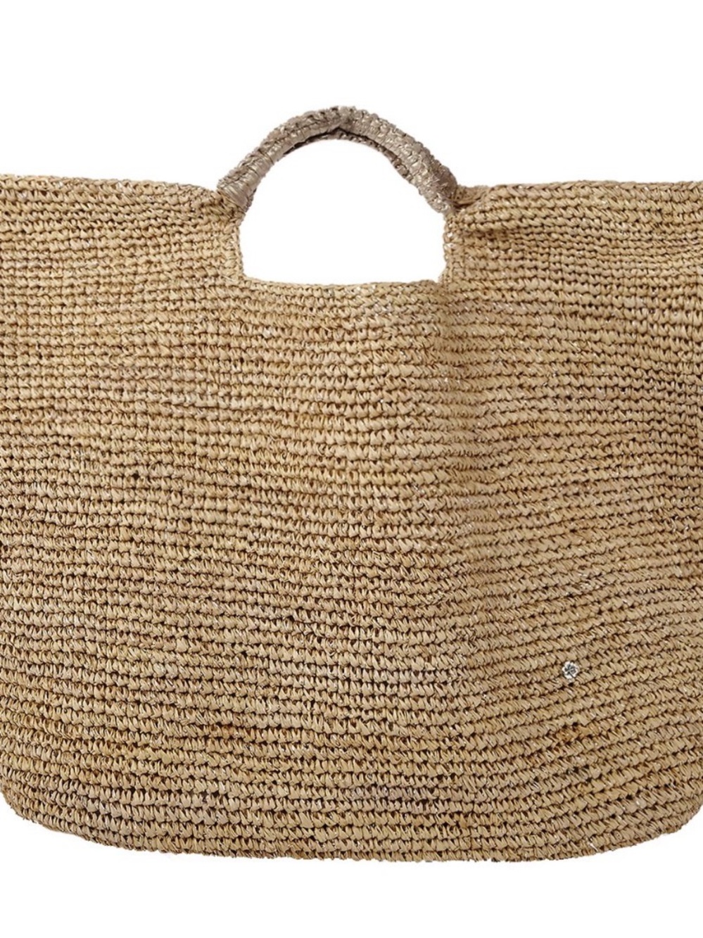 Natural Woven Tote Bag with Top Handles